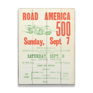[RA] 1958 RA 500 - Wood & Metal Wall Art Wood & Metal Wall Art Road America Wood 9" x 12"