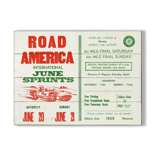 [RA] 1959 June Sprints - Wood & Metal Wall Art Wood & Metal Wall Art Road America Wood 12" x 9"