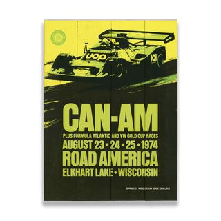 [RA] 1974 CAN-AM - Wood & Metal Wall Art Wood & Metal Wall Art Road America Wood 9" x 12"