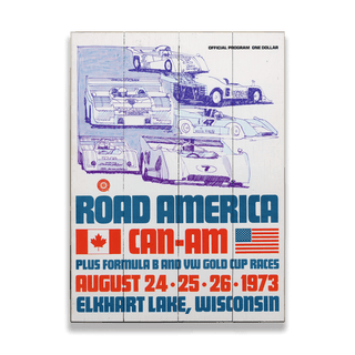 [RA] 1973 CAN-AM - Wood & Metal Wall Art Wood & Metal Wall Art Road America Wood 9" x 12"
