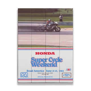 [RA] Super Cycle Weekend June 1984 - Wood & Metal Wall Art Wood & Metal Wall Art Road America Wood 9" x 12"