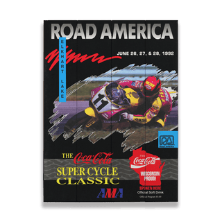 [RA] CC Super Cycle Classic June 1992 - Wood & Metal Wall Art Wood & Metal Wall Art Road America Wood 9" x 12"