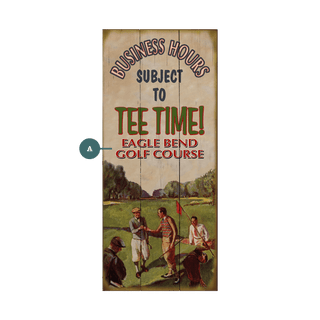 Business Hours Subject to Tee Time: Personalized - Wood & Metal Wall Art Wood & Metal Wall Art Meissenburg Designs Wood 10.5" x 24"