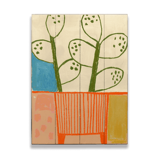 Prickly Pear: Plant no. 11 - Wood & Metal Wall Art Wood & Metal Wall Art Sarah Golden Wood 9" x 12"