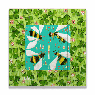 Bee Team - Wood & Metal Wall Art Wood & Metal Wall Art Shelle Lindholm Wood 10.5" x 10.5"