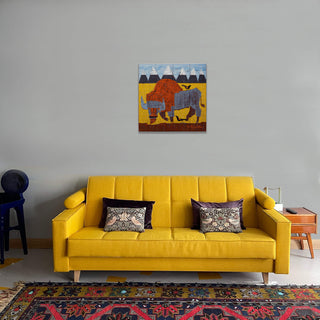 Big Sky Bison - Wood & Metal Wall Art Wood & Metal Wall Art Shelle Lindholm