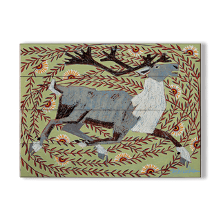 Woodland Caribou - Wood & Metal Wall Art Wood & Metal Wall Art Shelle Lindholm Wood 12" x 9"