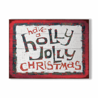 Have a Holly Jolly Christmas - Wood & Metal Wall Art Wood & Metal Wall Art Shelle Lindholm Wood 12" x 9"
