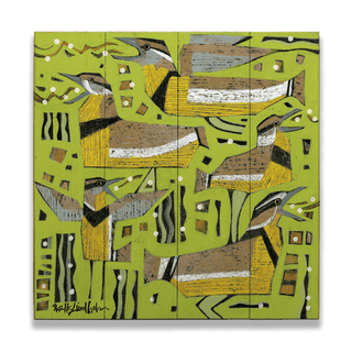 Meadow Larky - Wood & Metal Wall Art Wood & Metal Wall Art Shelle Lindholm Wood 10.5" x 10.5"