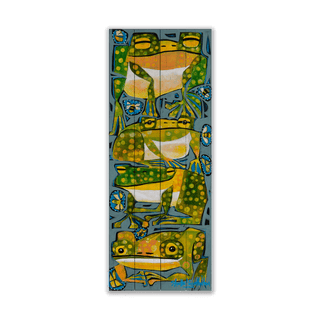 Frog Squad - Wood & Metal Wall Art Wood & Metal Wall Art Shelle Lindholm Wood 7" x 16"