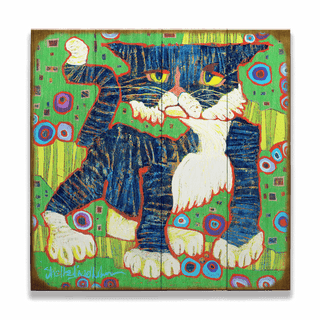 Crabby Tabby - Wood & Metal Wall Art Wood & Metal Wall Art Shelle Lindholm
