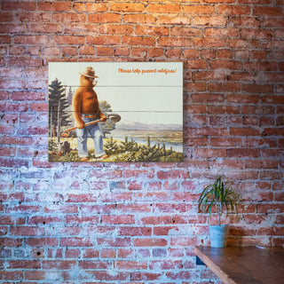 Smokey Bear 1984 On Guard: Generic - Wood & Metal Wall Art Wood & Metal Wall Art Smokey Bear