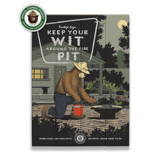 Smokey Bear 2017 Fire Pit - Wood & Metal Wall Art Wood & Metal Wall Art Smokey Bear Wood 9" x 12"
