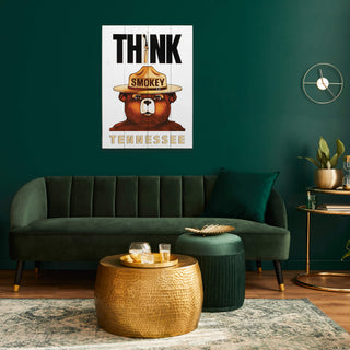 Smokey Bear 1974 Think Poster: Personalized - Wood & Metal Wall Art Wood & Metal Wall Art Smokey Bear