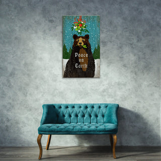 Mistletoe Bear - Wood & Metal Wall Art Wood & Metal Wall Art Suzanne Nicoll
