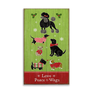 Love Peace and Wags - Wood & Metal Wall Art Wood & Metal Wall Art Suzanne Nicoll