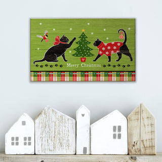 Christmas Cats - Wood & Metal Wall Art Wood & Metal Wall Art Suzanne Nicoll