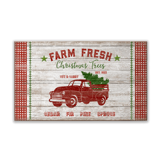 Farm Fresh Christmas Trees - Wood & Metal Wall Art Wood & Metal Wall Art Suzanne Nicoll Wood 14" x 8"