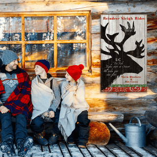 Reindeer Sleigh Rides - Wood & Metal Wall Art Wood & Metal Wall Art Suzanne Nicoll