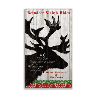 Reindeer Sleigh Rides - Wood & Metal Wall Art Wood & Metal Wall Art Suzanne Nicoll