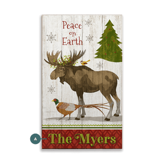 Moose and Friends: Peace on Earth - Wood & Metal Wall Art Wood & Metal Wall Art Suzanne Nicoll