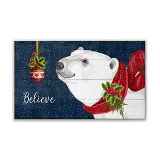 Polar Bear Christmas: Believe in the Season - Wood & Metal Wall Art Wood & Metal Wall Art Suzanne Nicoll
