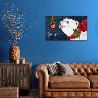 Polar Bear Christmas: Believe in the Season - Wood & Metal Wall Art Wood & Metal Wall Art Suzanne Nicoll