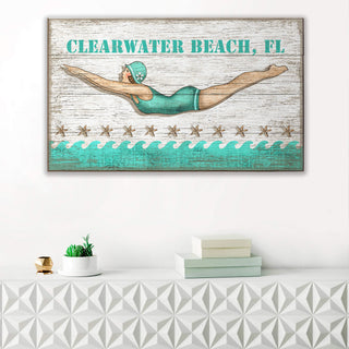 Diving Girl - Wood & Metal Wall Art Wood & Metal Wall Art Suzanne Nicoll