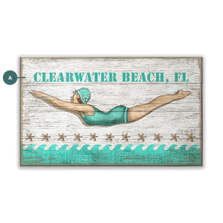 Diving Girl - Wood & Metal Wall Art Wood & Metal Wall Art Suzanne Nicoll