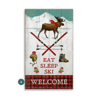 Eat Sleep Ski - Wood & Metal Wall Art Wood & Metal Wall Art Suzanne Nicoll