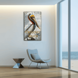 Pelican Perch: Personalized - Wood & Metal Wall Art Wood & Metal Wall Art Suzanne Nicoll