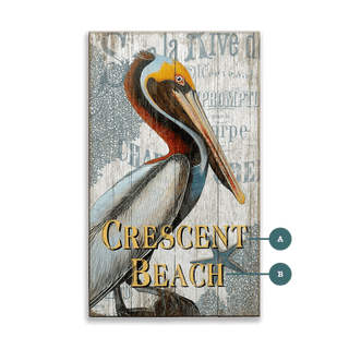 Pelican Perch: Personalized - Wood & Metal Wall Art Wood & Metal Wall Art Suzanne Nicoll