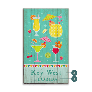 Happy Hour: Personalized - Wood & Metal Wall Art Wood & Metal Wall Art Suzanne Nicoll