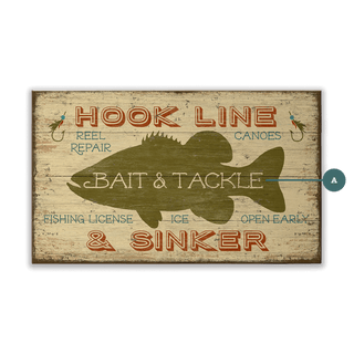 Bait and Tackle - Wood & Metal Wall Art Wood & Metal Wall Art Suzanne Nicoll Wood 14" x 8"