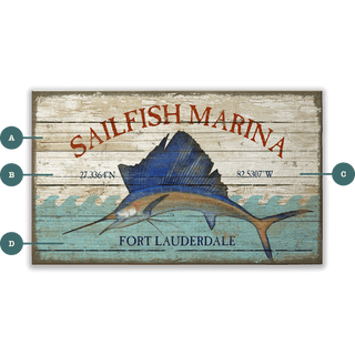 Sailfish Marina - Wood & Metal Wall Art Wood & Metal Wall Art Suzanne Nicoll