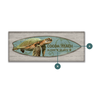 Turtle Surfboard - Wood & Metal Wall Art Wood & Metal Wall Art Suzanne Nicoll
