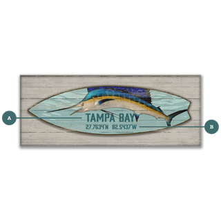 Marlin Surfboard - Wood & Metal Wall Art Wood & Metal Wall Art Suzanne Nicoll