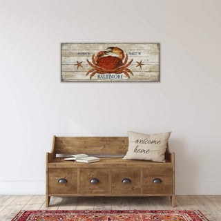 Dungeness Crab Latitude - Wood & Metal Wall Art Wood & Metal Wall Art Suzanne Nicoll