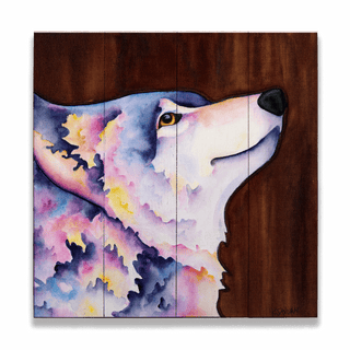 Lone Wolf - Wood & Metal Wall Art Wood & Metal Wall Art Karen Savory Wood 10.5" x 10.5"