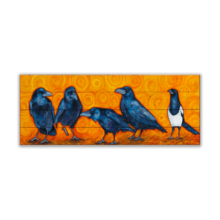 Odd Bird Out - Wood & Metal Wall Art Wood & Metal Wall Art Karen Savory