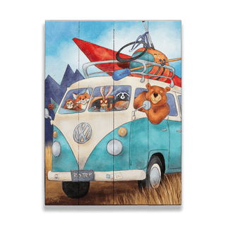 Road Trip - Wood & Metal Wall Art Wood & Metal Wall Art Karen Savory Wood 9" x 12"