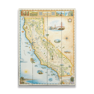 California Xplorer Map - Wood & Metal Wall Art Wood & Metal Wall Art Xplorer Maps Wood 17" x 23"