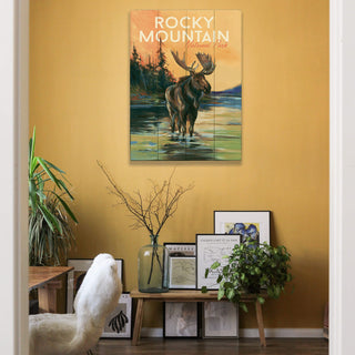 Moose in the Marsh - Wood & Metal Wall Art Wood & Metal Wall Art Marilynn Dwyer Mason