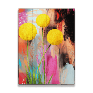 Craspedia - Wood & Metal Wall Art Wood & Metal Wall Art Zoe Ingram Wood 9" x 12"