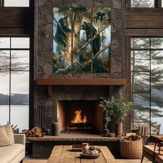 Bear Necessities: A Triptych of Nature - Wood & Metal Wall Art Wood & Metal Wall Art Marilynn Dwyer Mason