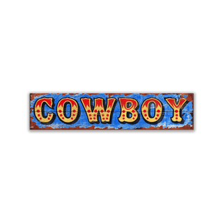 Colorful Cowboy Sign - Wall Decor Wood & Metal Wall Art Out West Design