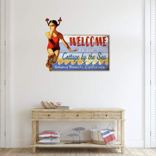 A Girl's Jump for Joy: Brunette - Wall Decor Shaped Wall Art Meissenburg Designs
