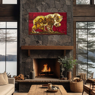 Forest Master - Aluminum on Wood Shaped Wall Art Shelle Lindholm