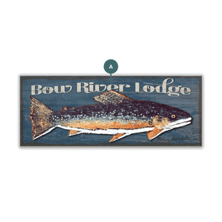 Brook Trout: Personalized - Metal on Wood Shaped Wall Art Shelle Lindholm