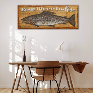 Brown Trout: Personalized - Metal on Wood Shaped Wall Art Shelle Lindholm